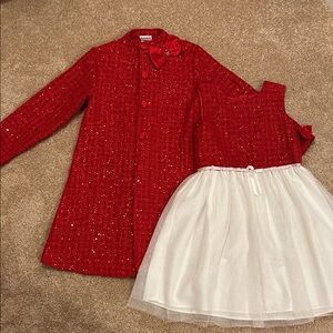 Blueberi Boulevard Red and White Formal Dress Set